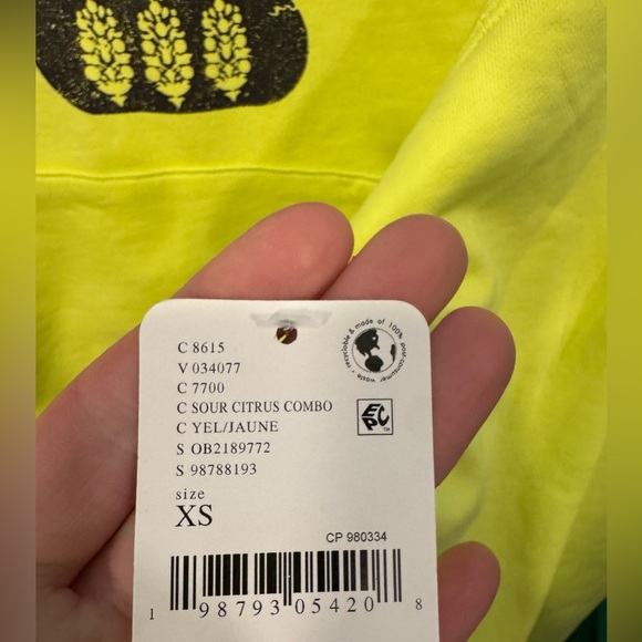 NWT Free People FP Movement Best Of Logo Hoodie - sour citrus combo - XS - Picture 10 of 10
